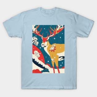 Reindeer on the snowy day T-Shirt